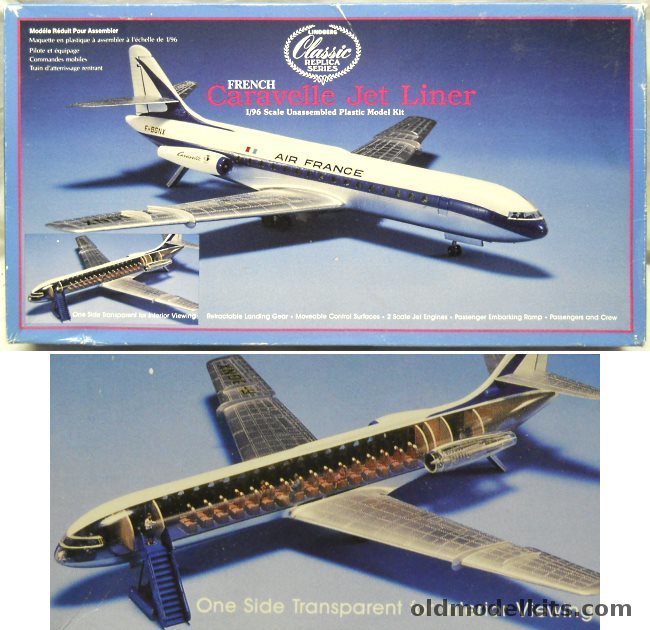 Lindberg 1/96 Sud Aviation Caravelle  with Full Interior Detail - Air France, 5314 plastic model kit